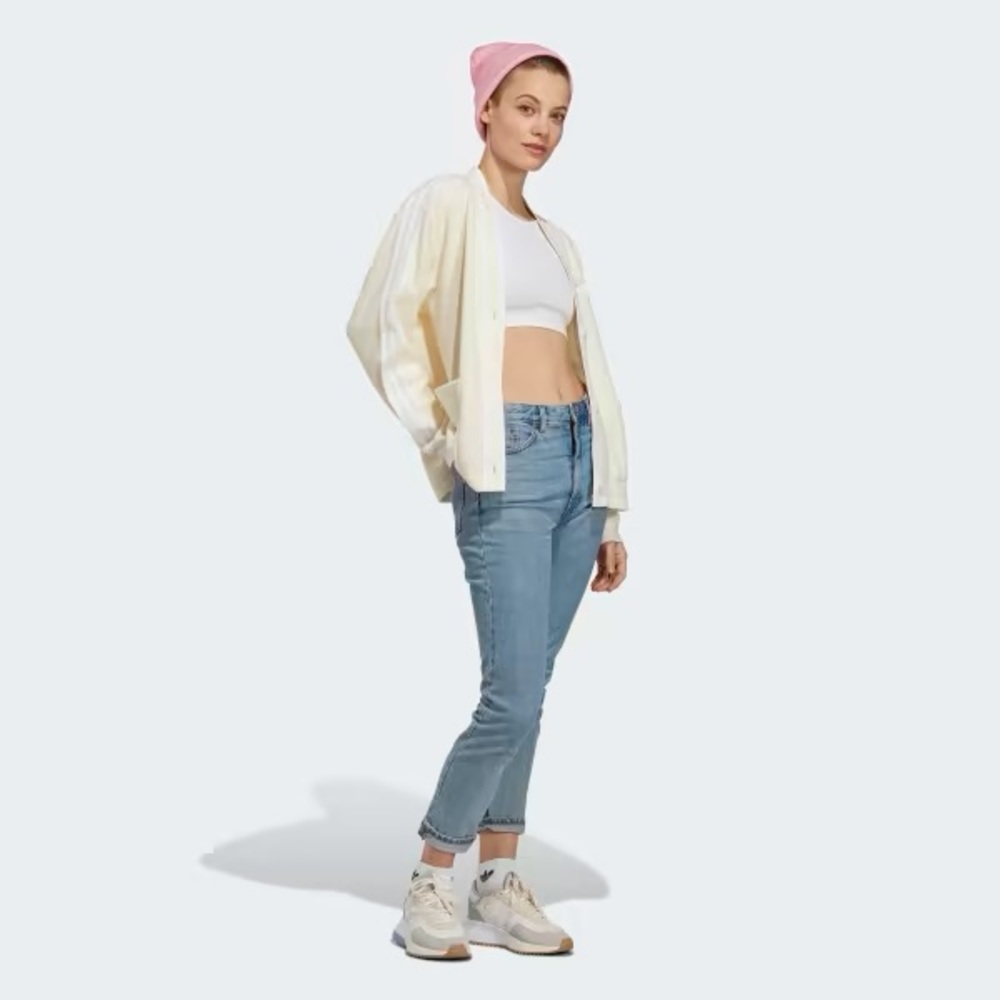 NWT Adidas Originals Cardigan With Logo Cream white IP3761 - Picture 4 of 11